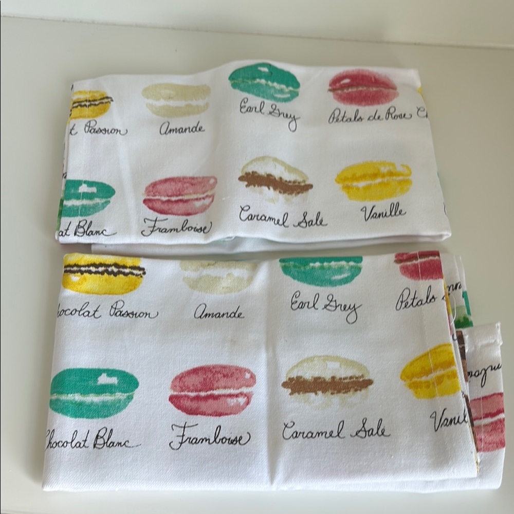 Set of 2 Colorful Macaron Tea Towels